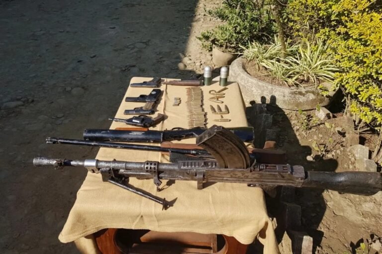 Security forces have seized weapons in the hill and valley districts of Manipur
