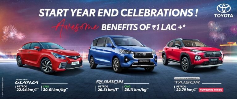 Grab Limited Edition Toyota Glanza, Taisor & Hyryder This Season with Attractive Year-End Discounts