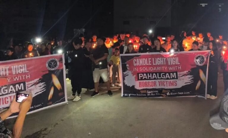Kuki-Zo community holds candlelight vigil in Manipur to mourn Kashmir terror attack victims