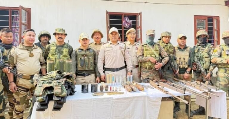 Two Manipur districts had weapons and ammunition discovered, and a militant was detained