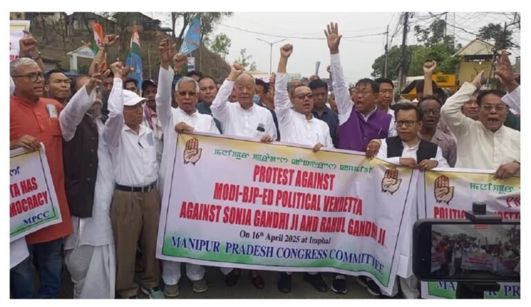 Manipur Congress protests ED action, calls it ‘attack on democracy’