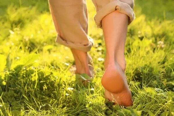 Bare foot walking on the grass can reduce depression level