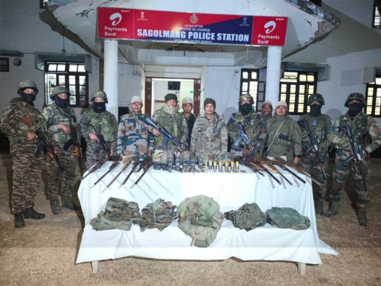 Large cache of arms, ammunition seized in Manipur