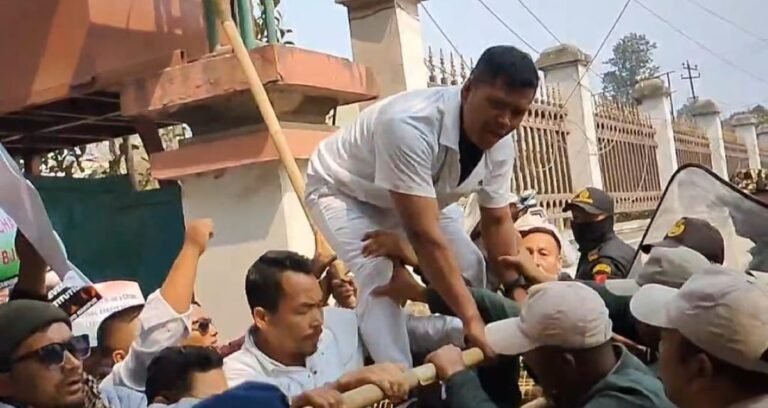 MYC Stages Protest, Accuses BJP of Running Dictatorial Regime